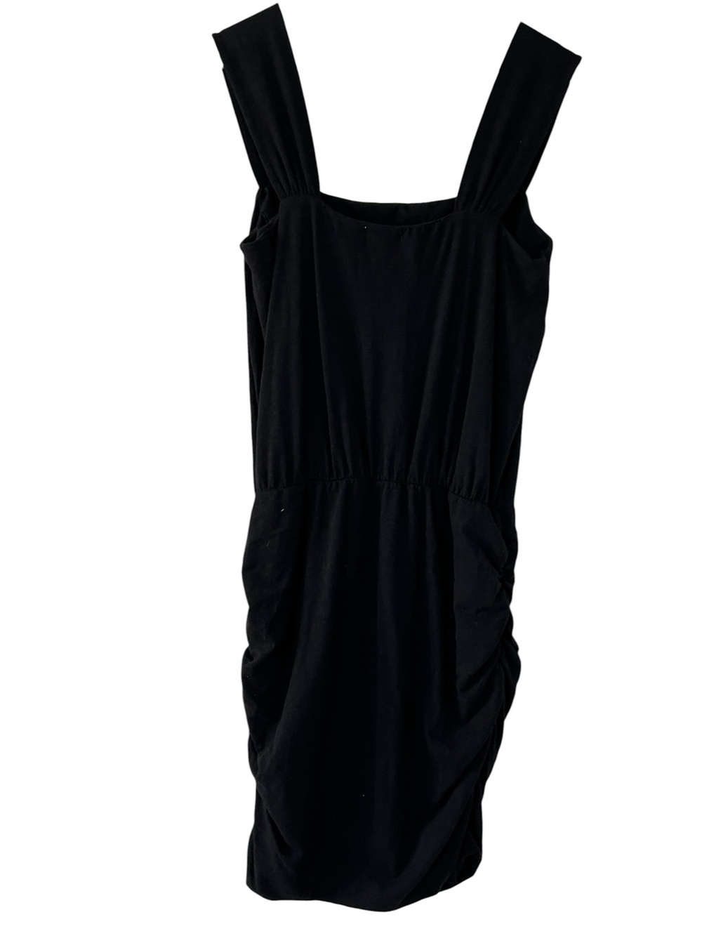 Classic Black Sleeveless Ruched Dress
